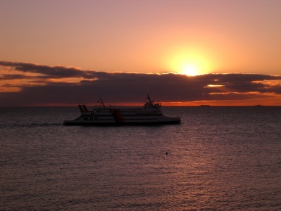 Sonnenaufgang Fähre